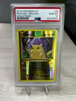 2016 Pokemon Pikachu 35/108 XY Evolutions Reverse Foil Holo PSA 10 Gem Mint 💎 - Image 1