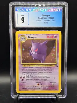 Gengar 1999 Pokemon Unlimited Fossil Holo 5/62 CGC 9 - Image 1