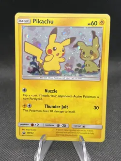 PIKACHU 2019 POKEMON SUN AND MOON BLACK STAR PROMO HOLO #SM162 - Image 1