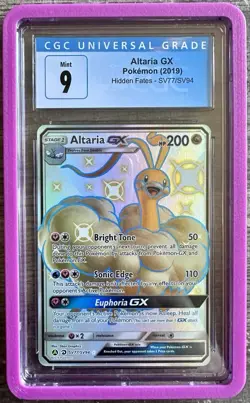 2019 POKEMON SUN & MOON HIDDEN FATES #SV77 FULL ART/ALTARIA GX CGC 9 - Image 1