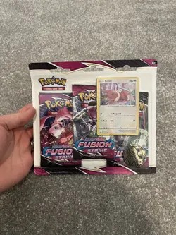 Pokemon TCG Fusion Strike 3 Pack Blister Eevee Promo - Sword & Shield Sealed - Image 1