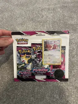 Pokemon TCG Fusion Strike 3 Pack Blister Eevee Promo - Sword & Shield Sealed - Image 2