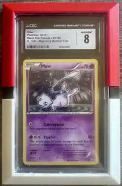 CGC Graded 8 2017 Pokemon XY Mew Holo XY192 Black Star Promo - Image 1