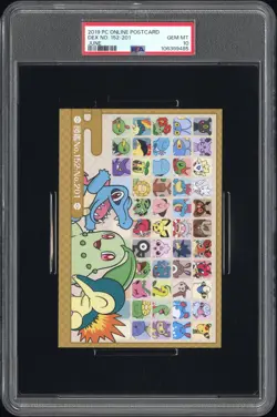 2019 POKEMON CENTER ONLINE MONTHLY POSTCARD JUNE 2019 DEX NO. 152-201 PSA 10 - Image 1