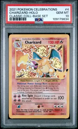 2021 POKEMON CELEBRATIONS CLASSIC COLLECTION #4 CHARIZARD-HOLO PSA 10 - Image 1