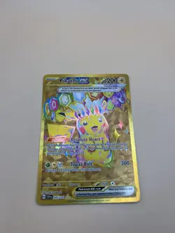 Pokemon TCG Pikachu EX Surging Sparks Holo Hyper Rare Gold 247/191 - Image 3