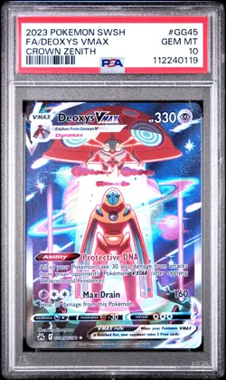 2023 POKEMON SWORD & SHIELD CROWN ZENITH #GG45 FULL ART/DEOXYS VMAX PSA 10 - Image 1