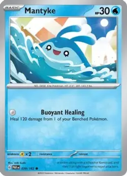 4x NM-Mint Mantyke - 039/182 - Common - Reverse Holo Pokemon Paradox Rift - Image 1
