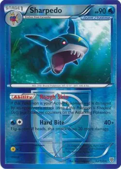 Lightly Played Sharpedo - 33/135 - Rare - Reverse Holo Pokemon Plasma Storm - Image 1