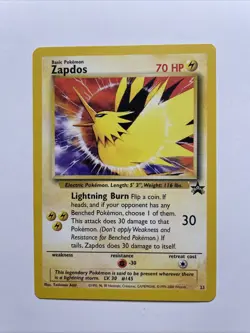 Zapdos Promo WoTC Black Star Promo 23 Pokemon TCG Card - Image 1