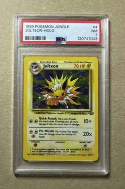 1999 Pokemon Jungle Jolteon Holo Card #4 PSA 7 - Image 1