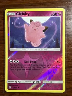 Clefairy Uncommon Reverse Holo Card 144/236 Cosmic Eclipse Pokemon TCG 2019 - Image 1