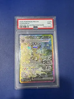 Pokemon TCG Leafeon EX Sir 144/131 Prismatic Evolutions Card Mint PSA 9 - Image 1