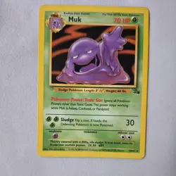 Muk 28/62 Fossil Rare Non-Holo Vintage Pokemon TCG Card - Image 1