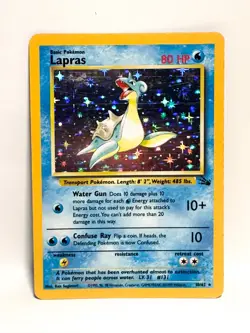 Lapras 10/62 Pokemon Card TCG Fossil Unlimited Holo MP - Image 2