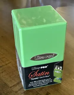 Ultra Pro Card Protection Satin Tower Deck Box - Lime Green NM - Image 1