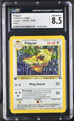 CGC 8.5 Pidgeot 1999 Jungle 1st Edition 8/64 Holo Pokemon Card - Image 1