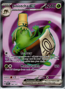 Sinistcha Ex 189/167 - Twilight Masquerade Full Art - Pokemon Card - NM - Image 1
