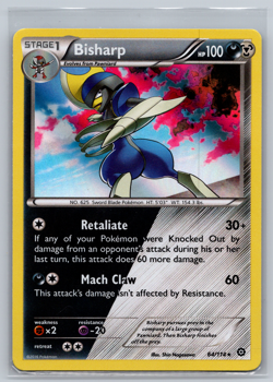 Bisharp 64/114 Holo Rare XY Steam Siege Pokemon Card LP - Image 1