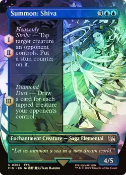 NM Borderless Foil Summon: Shiva, MTG, Final Fantasy, Magic the Gathering, 78 - Image 1