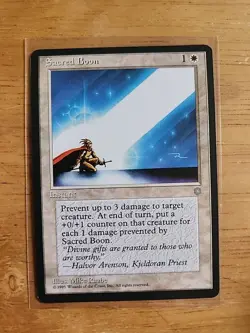Sacred Boon - Ice Age - MTG Magic - Uncommon - White Instant - Image 1