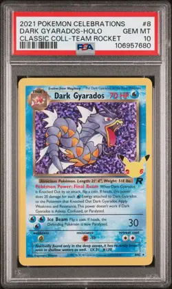 PSA 10 Dark Gyarados Holo 2021 Pokemon Celebrations Classic Collection Gem Mint - Image 1