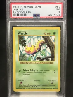Pokemon PSA 7 Weedle Shadowless 69/102 Base Set - Image 1