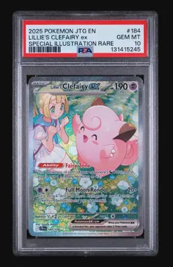 Pokemon 2025 JTG En-Journey Together #184 Lillie's Clefairy EX PSA 10 Gem Mint - Image 1