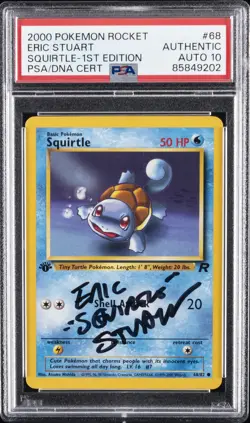 2000 POKEMON ROCKET 1ST ED #68 SQUIRTLE PSA AUTHENTIC AUTO 10 - Image 1