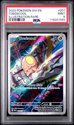 Toedscool Illustration Rare Pokemon Svi En-Scarlet & Violet 201 NM PSA 9 - Image 1