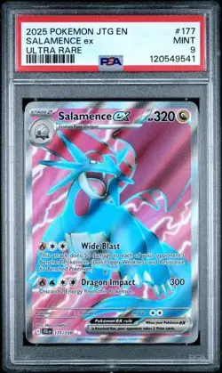 2025 POKEMON JTG EN-JOURNEY TOGETHER ULTRA RARE #177 SALAMENCE EX PSA 9 - Image 1