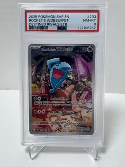 Team Rocket's Wobbuffet 203 Sv: Scarlet & Violet Promo Holo Pokemon PSA 8 - Image 1