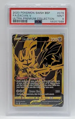 2020 Pokemon SWSH Ultra Premium Black Star Promo PSA MINT 9 - Full Art ZACIAN V - Image 1