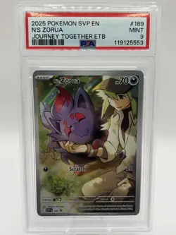 2025 Pokemon SVP EN N's Zorua #189 Journey Together ETB - PSA 9 - Image 1