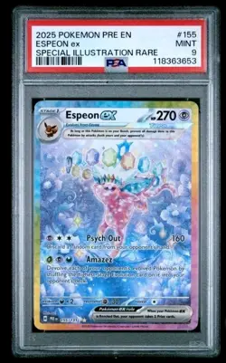 Espeon ex 155/133 PSA 9 2025 Pokemon Prismatic Evolutions - Image 1
