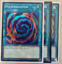 Yugioh! 3x Polymerization RA02-EN047 Super Rare 1st Ed NM - Image 1