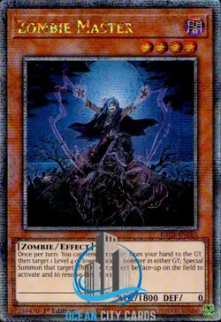 Yugioh RA03-EN185 Zombie Master Quarter Century Secret Rare 1st Edition - Image 1