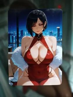Ada Wong Resident Evil Anime Waifu Sexy Goddess Doujin Lewd Hentai Card - Image 1