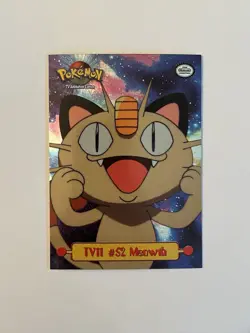 1999 Pokemon Topps TV11 #52 Meowth Foil Card - Image 1