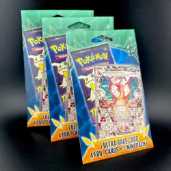LOT OF 3 Pokemon Poke Mini Pack 3 Packs 1 Ultra Rare 4 Foil Cards - Image 1