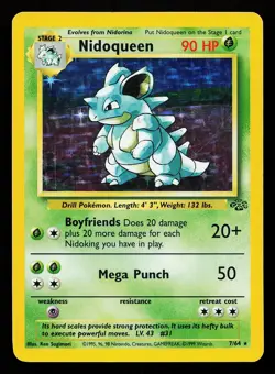 Nidoqueen 7/64 Holo Rare Jungle Pokemon Card - Image 1