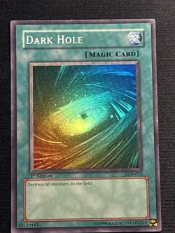 Dark Hole 1st Edition LOB-052 Yu-Gi-Oh Super Rare Vintage Card Lightly Played LP - Image 1
