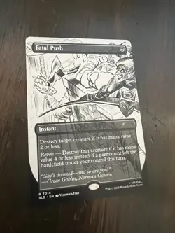 MTG Spider-man Fatal Push (7014) Non-Foil Rare Sketch Ver Card Secret Lair NM/MT - Image 1