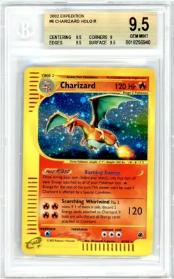 Pokemon Charizard #6 Expedition Holo BGS 9.5 Gem Mint - Image 1