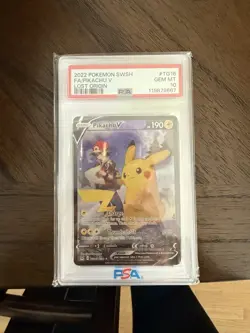 2022 Pokemon Sword & Shield Lost Origin #TG16 Fa/Pikachu V Lost Origin PSA 10 - Image 1