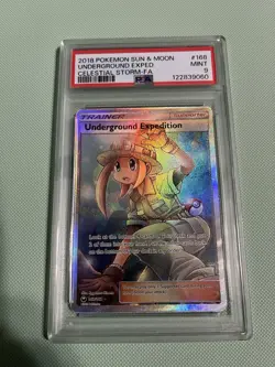 Underground Expedition 168/168 Full Art POKEMON PSA 9 2018 SM Celestial Storm - Image 1