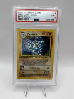 1999 POKEMON GAME 1ST EDITION HOLO MACHAMP PSA 9 #8/102🔥 - Image 1