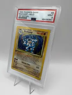 1999 POKEMON GAME 1ST EDITION HOLO MACHAMP PSA 9 #8/102🔥 - Image 2