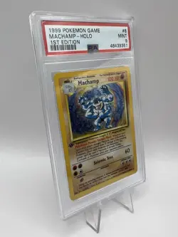1999 POKEMON GAME 1ST EDITION HOLO MACHAMP PSA 9 #8/102🔥 - Image 3