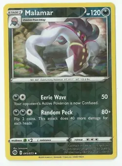 Malamar Reverse Holo 045/073 Pokemon TCG SWSD Champion's Path - Image 1